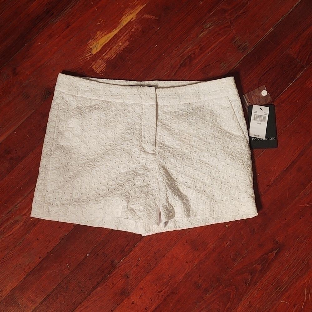 Harve Benard White Lace Cotton Shorts Sz 8 NWT